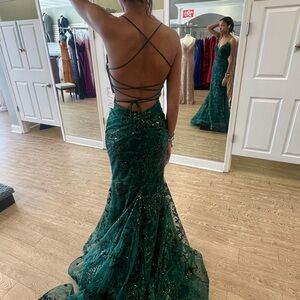 Elegant Green Lace Gown